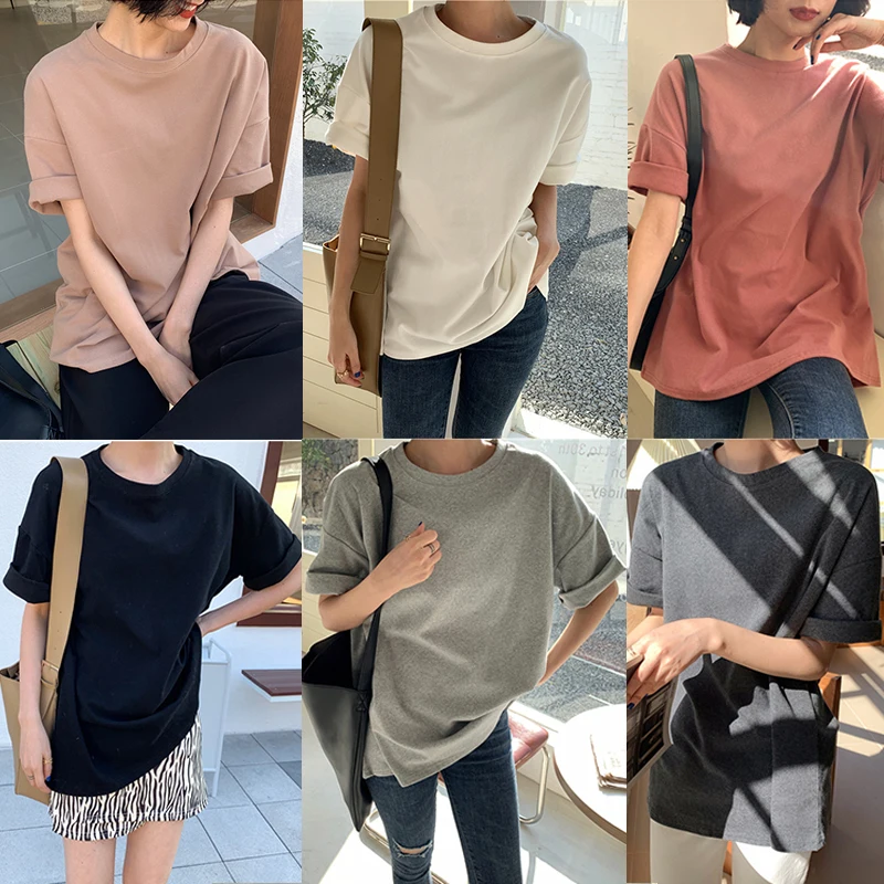 Sleeve Loose Basic Tops Lady Solid Harajuku Boyfriend Shirt Female Ropa Mujer O Neck Casual T Shirt Women Summer Batwing Short
Sleeve Loose Basic Tops Lady Solid Harajuku Boyfriend Shirt Female Ropa Mujer O Neck Casual T Shirt Women Summer Batwing Short
