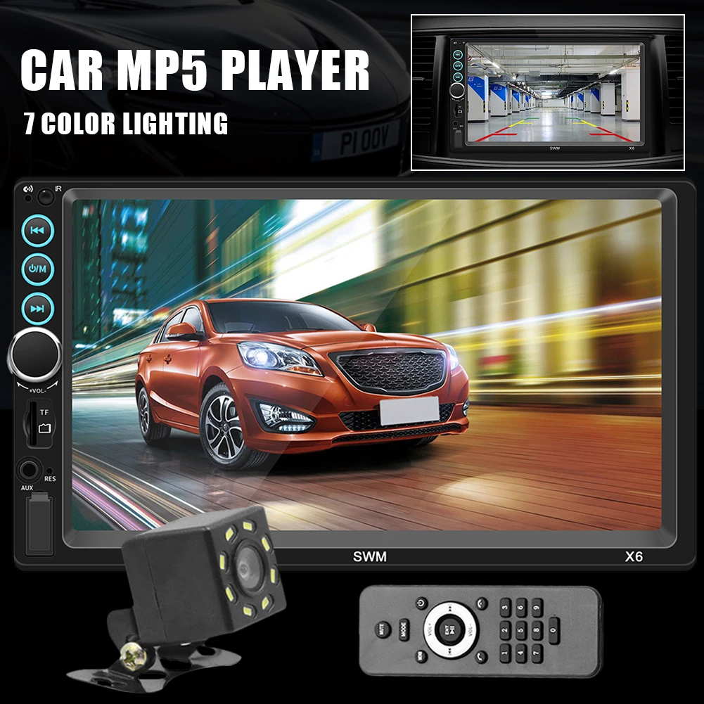 X6 Universal 2 Din Car Multimedia Player 7-inch Touch Screen Car MP5 Player Audio Bluetooth-Compatible Hands-free Call Car Radio
X6 Universal 2 Din Car Multimedia Player 7-inch Touch Screen Car MP5 Player Audio Bluetooth-Compatible Hands-free Call Car Radio