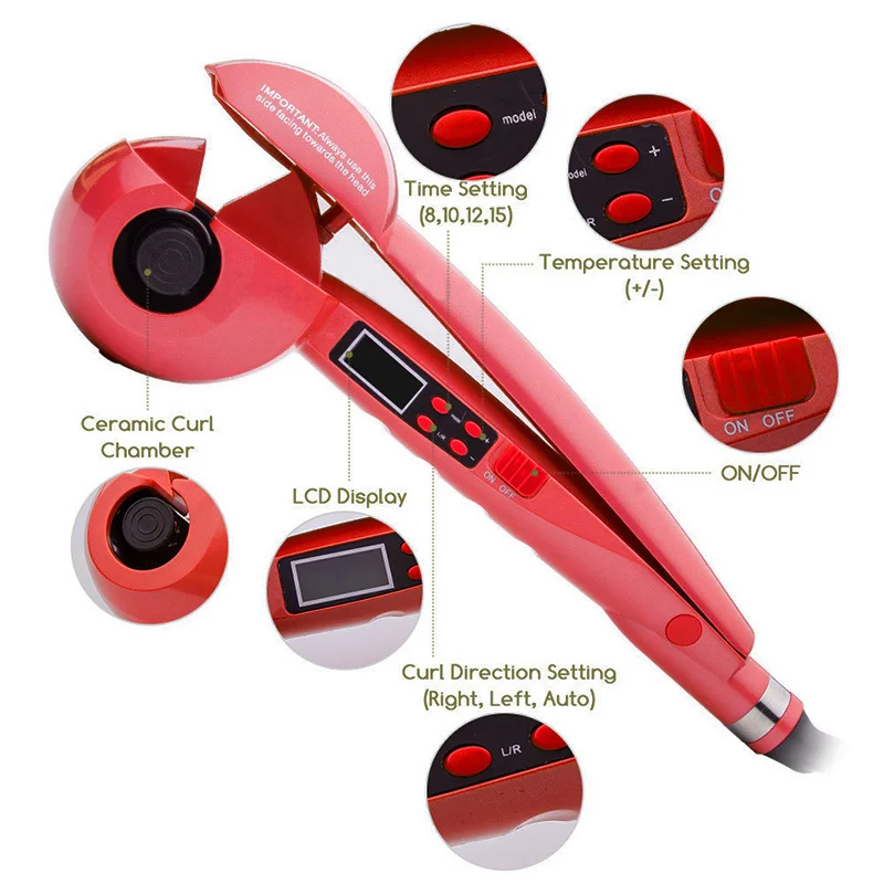 Automatic Hair Curler Magic Curling Iron LCD Screen Ceramic Heating Anti-perm Wave Curl Styler Heating Hair Care Tools Styling
Automatic Hair Curler Magic Curling Iron LCD Screen Ceramic Heating Anti-perm Wave Curl Styler Heating Hair Care Tools Styling