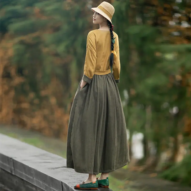 2021 Women Spring Summer Elegant Dresses Ladies Lace Up Loose O-enck Pleated Dress Female Casual Plus Size Patchwork Vestido J91
2021 Women Spring Summer Elegant Dresses Ladies Lace Up Loose O-enck Pleated Dress Female Casual Plus Size Patchwork Vestido J91