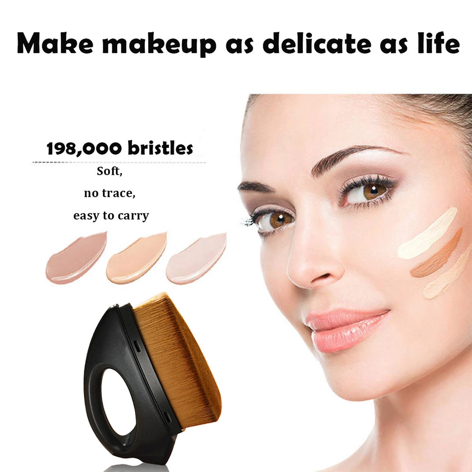 Professional Handheld Foundation Brush No Trace, No Powder, Flat Head Makeup Brush,200,000 Soft And Tough Man-made Fiber Brush 
Professional Handheld Foundation Brush No Trace, No Powder, Flat Head Makeup Brush,200,000 Soft And Tough Man-made Fiber Brush