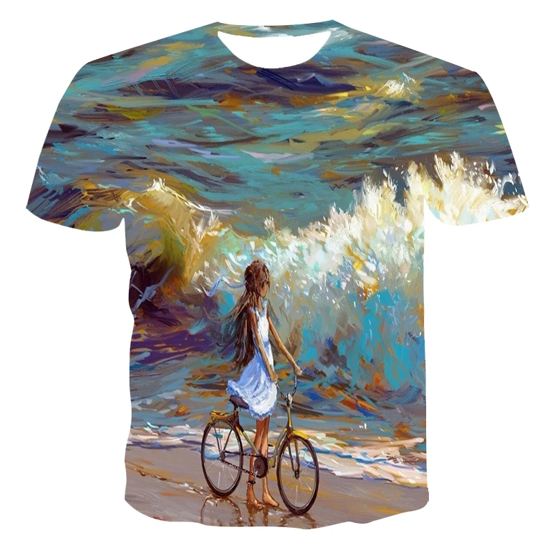 Мужская и женская футболка с коротким рукавом, с радужной фигуркой, 3D-принтом, для отдыха 
Мужская и женская футболка с коротким рукавом, с радужной фигуркой, 3D-принтом, для отдыха