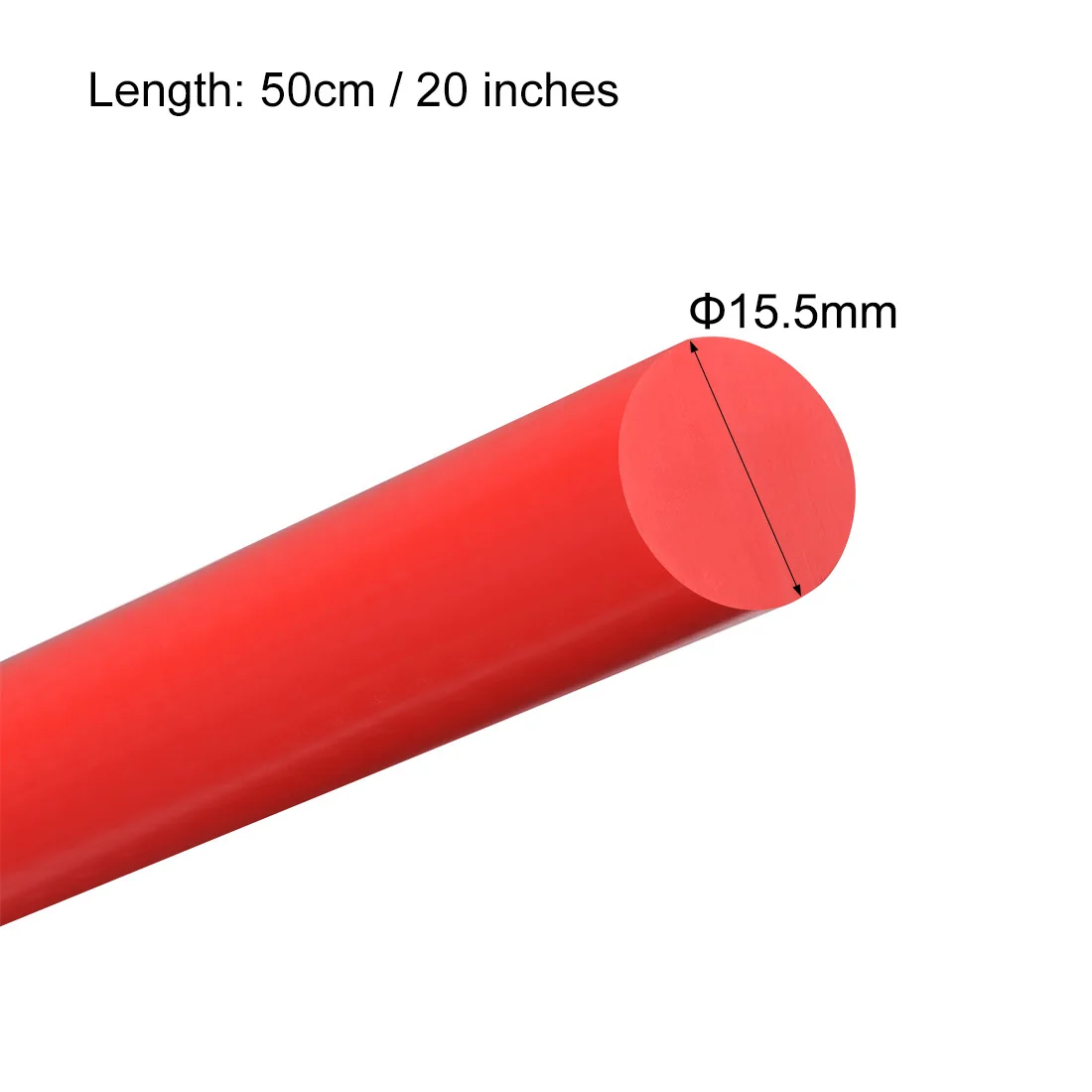 

Uxcell Plastic Round Rod, Polyoxymethylene Rods, 15mm Dia 50cm Length Engineering Plastic Round Bars 2pcs Red