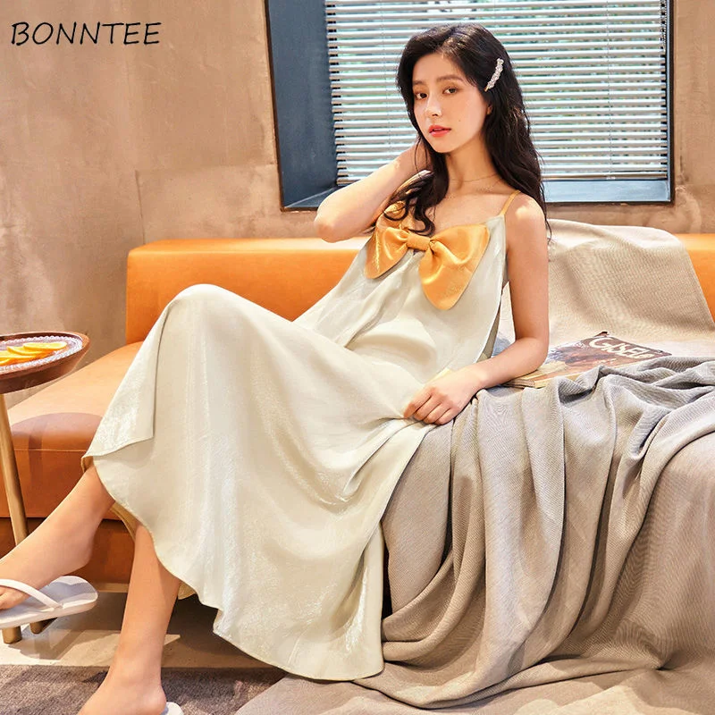 Nightgowns Women Elegant Chic Simple Fashion Ulzzang Casual Comfortable Sexy Sleeveless Summer Bowknot Design Sleepwear Female
Nightgowns Women Elegant Chic Simple Fashion Ulzzang Casual Comfortable Sexy Sleeveless Summer Bowknot Design Sleepwear Female