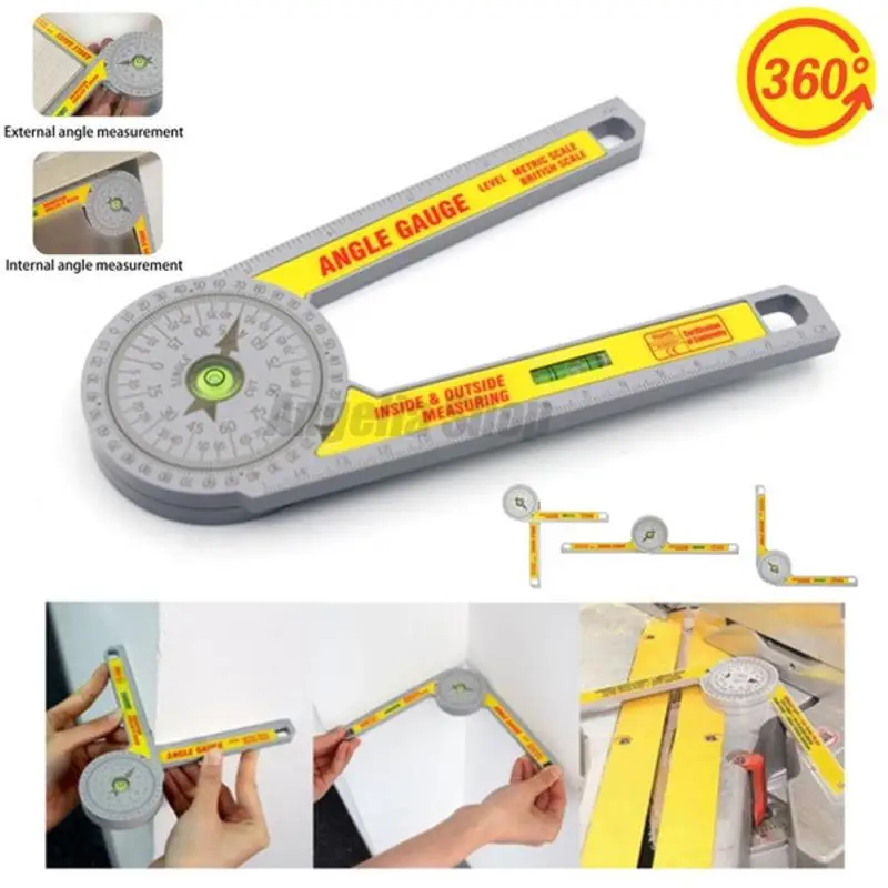 Protractor 360 Degree Goniometer Protractor With Leveling Bubble Aluminum Alloy High Accuracy Measuring Ruler Tool Good Quality
Protractor 360 Degree Goniometer Protractor With Leveling Bubble Aluminum Alloy High Accuracy Measuring Ruler Tool Good Quality