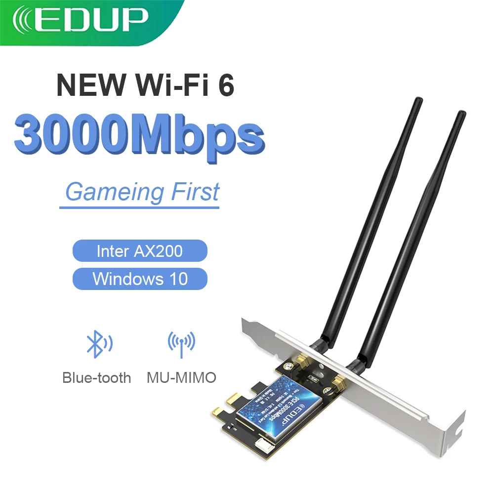 EDUP 3000M PCI-Express WiFi Blue-tooth5.0 адаптер двухдиапазонный 2,4 ГГц/5 ГГц Беспроводная PCI-E Wifi сетевая карта для ПК настольного компьютера Window10
EDUP 3000M PCI-Express WiFi Blue-tooth5.0 адаптер двухдиапазонный 2,4 ГГц/5 ГГц Беспроводная PCI-E Wifi сетевая карта для ПК настольного компьютера Window10