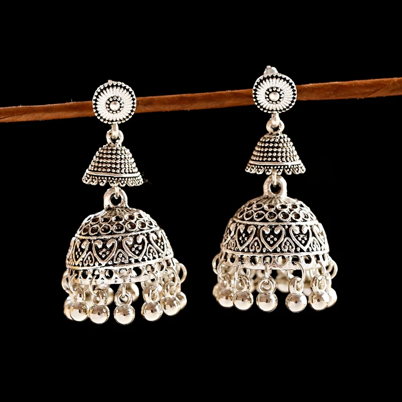 

Vintage Indian Jhumka Bird Cage Earrings Women Bohemian Ethnic Small Bell Tassel Antique Egypt Tribal Gypsy Jewelry Gifts