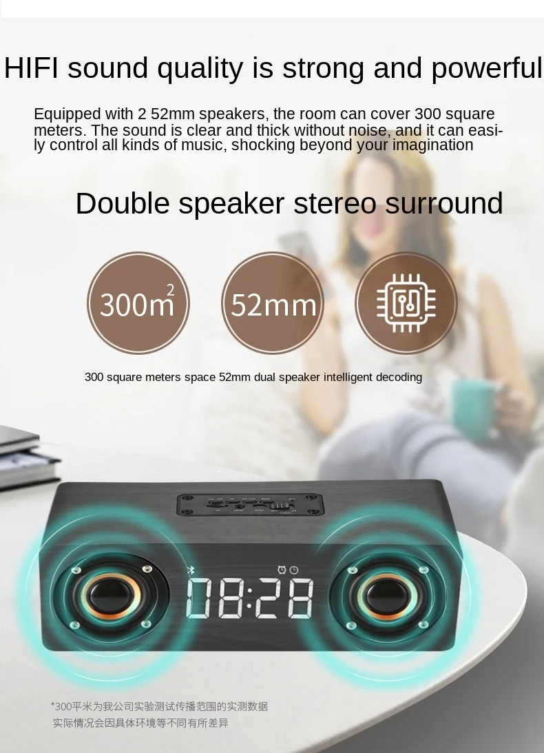 M5C Wood Retro Wireless Bluetooth Speaker Alarm Clock Sound Dual Speakers Heavy Bass Wireless Mini Sound
M5C Wood Retro Wireless Bluetooth Speaker Alarm Clock Sound Dual Speakers Heavy Bass Wireless Mini Sound