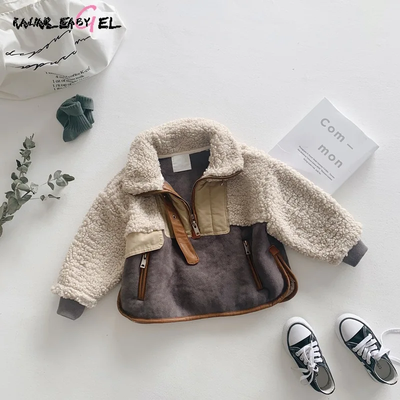 kids winter coats baby PU patchwork turn down collar long sleeve outerwear boys girls warm thick clothes 1-6 years
kids winter coats baby PU patchwork turn down collar long sleeve outerwear boys girls warm thick clothes 1-6 years