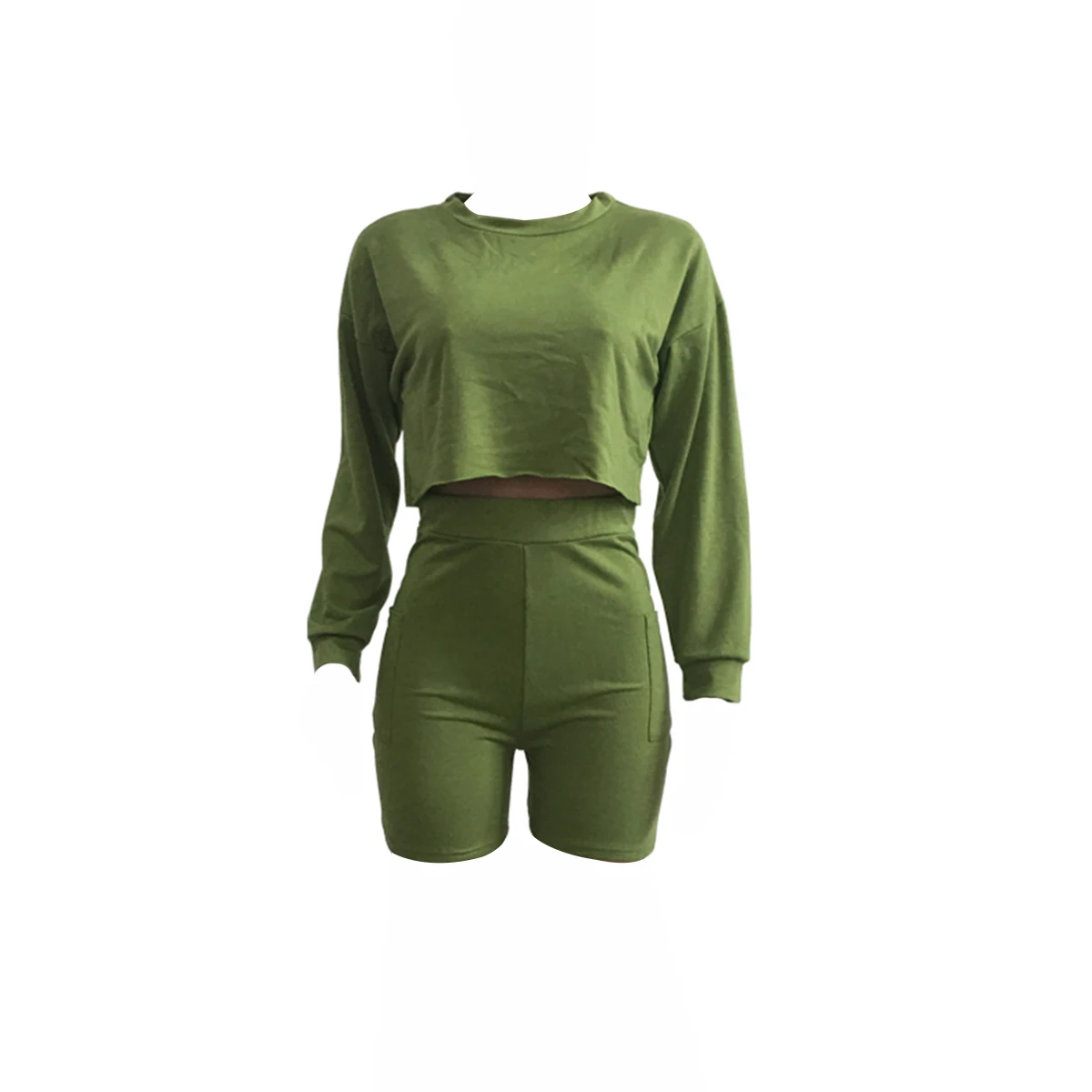 Women Casual Long Sleeve Round Neck Pullover Tops Side Pocket Shorts Casual Style Clothes Set
Women Casual Long Sleeve Round Neck Pullover Tops Side Pocket Shorts Casual Style Clothes Set