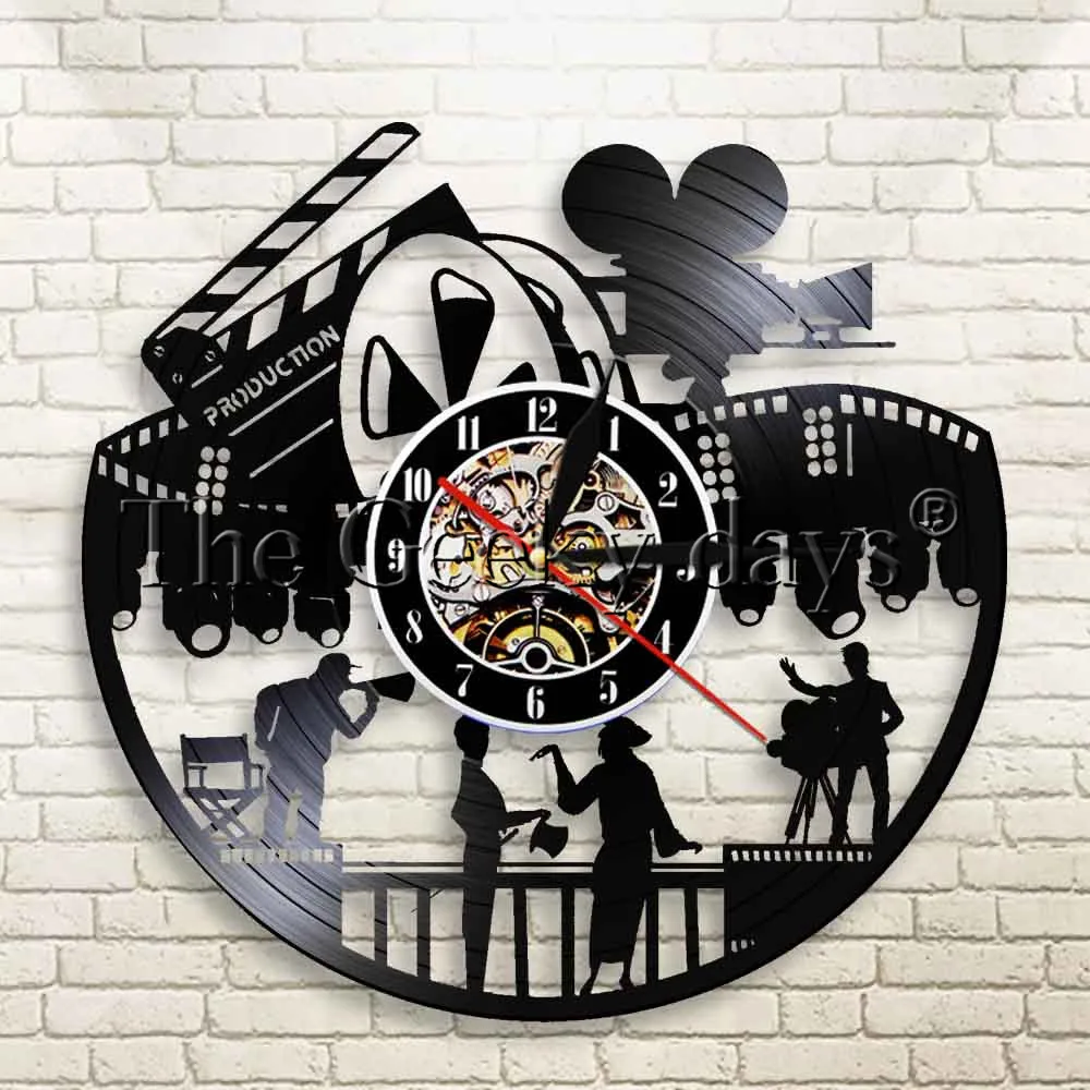 Modern Design Reels Theater Movie Night Vinyl Record Wall Clock Cinema Actors In Movies Vinyl Clock with 7 LED Colors Wall Watch
Modern Design Reels Theater Movie Night Vinyl Record Wall Clock Cinema Actors In Movies Vinyl Clock with 7 LED Colors Wall Watch