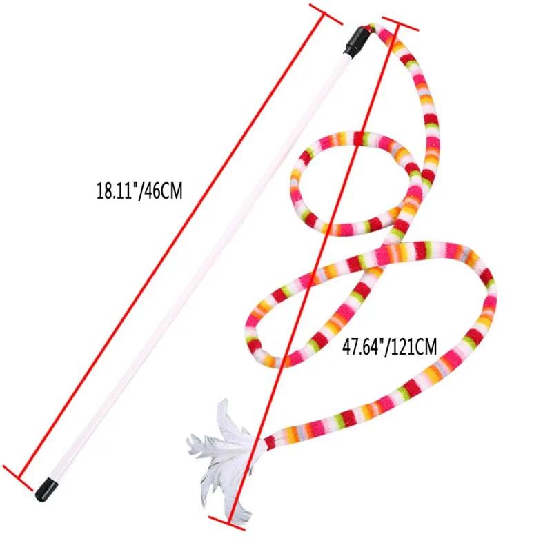 Pet Tease Cats Toys Interactive Wand Funny Colorful Rainbow Lovely Caterpillar Shape Exercise Toy With Bells For Cats Kittens
Pet Tease Cats Toys Interactive Wand Funny Colorful Rainbow Lovely Caterpillar Shape Exercise Toy With Bells For Cats Kittens
