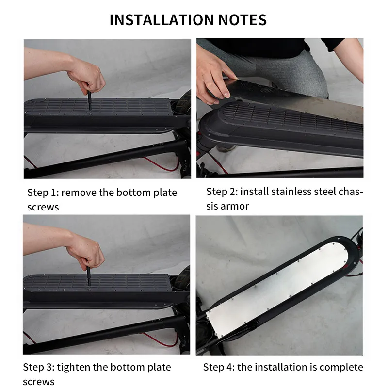 Electric Scooter Chassis Shield Scooter Battery Bottom Cover Protection Stainless Steel Plate for XiaomiM365Pro Premium Material
Electric Scooter Chassis Shield Scooter Battery Bottom Cover Protection Stainless Steel Plate for XiaomiM365Pro Premium Material