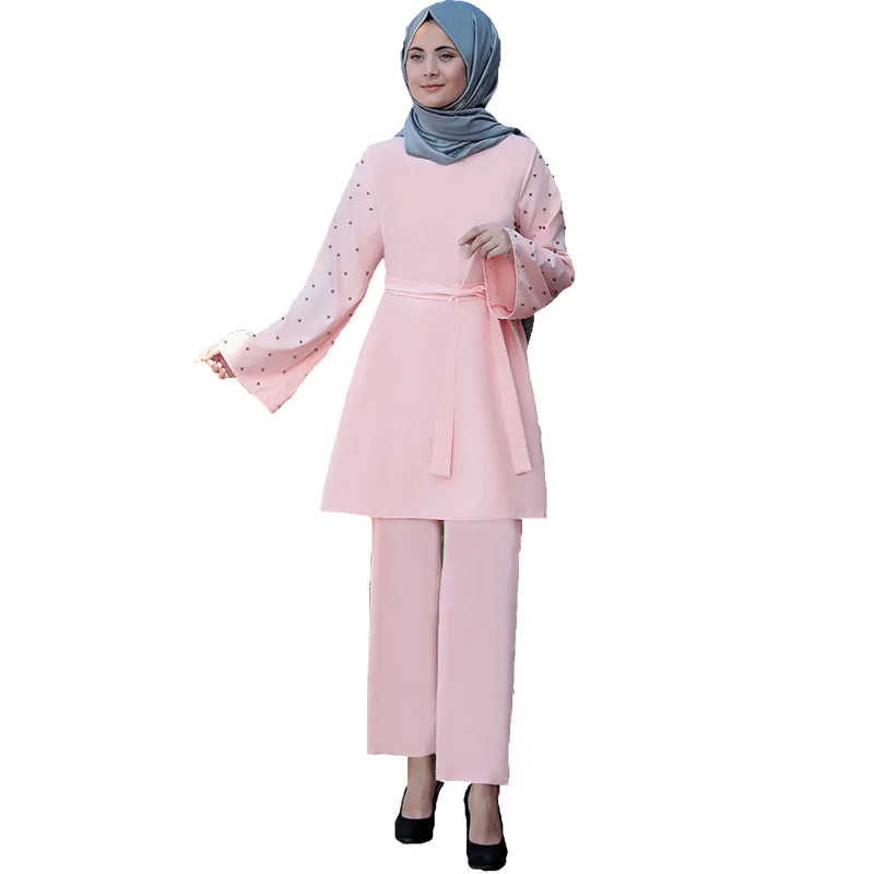Eid Two Piece Muslim Sets Abaya Women Turkey Lace-up Hijab Dress Caftan Moroccan Kaftan Islam Clothing Abayas
Eid Two Piece Muslim Sets Abaya Women Turkey Lace-up Hijab Dress Caftan Moroccan Kaftan Islam Clothing Abayas