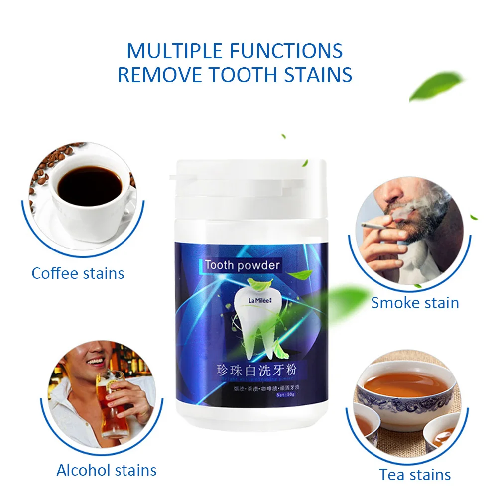 Teeth Whitening Powder Cleansing Quick Stain Removing Oral Care Physical Whitener toothpaste Oral Hygiene Improve halitosis 50g
Teeth Whitening Powder Cleansing Quick Stain Removing Oral Care Physical Whitener toothpaste Oral Hygiene Improve halitosis 50g