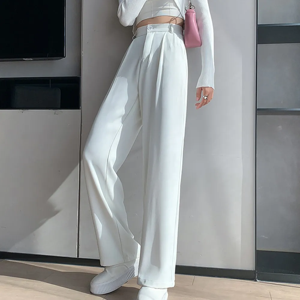 Casual Pants High Waist Loose Wide Leg Floor-Length Suits Pants Black & White Fashion Summer Women Lady Sweet Trousers 2022 New
Casual Pants High Waist Loose Wide Leg Floor-Length Suits Pants Black & White Fashion Summer Women Lady Sweet Trousers 2022 New