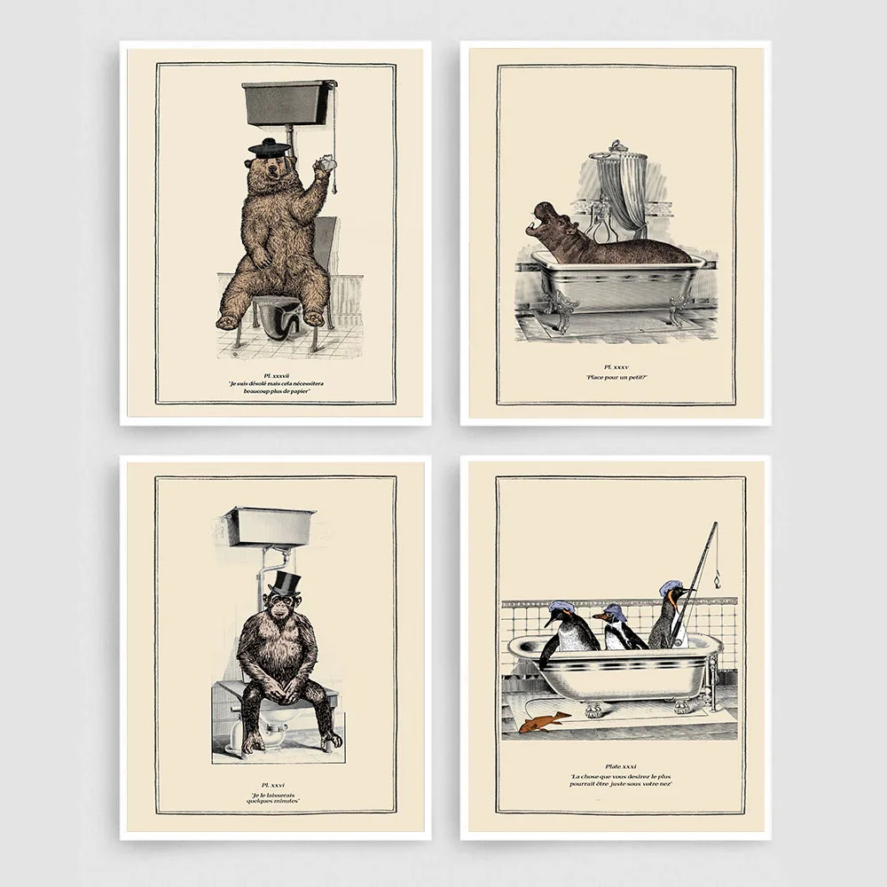 Canvas Painting Funny Toilet Animal Wall Art Bear Penguin Crocodile Orangutang Posters And Prints Pictures For Bathroom Decor
Canvas Painting Funny Toilet Animal Wall Art Bear Penguin Crocodile Orangutang Posters And Prints Pictures For Bathroom Decor