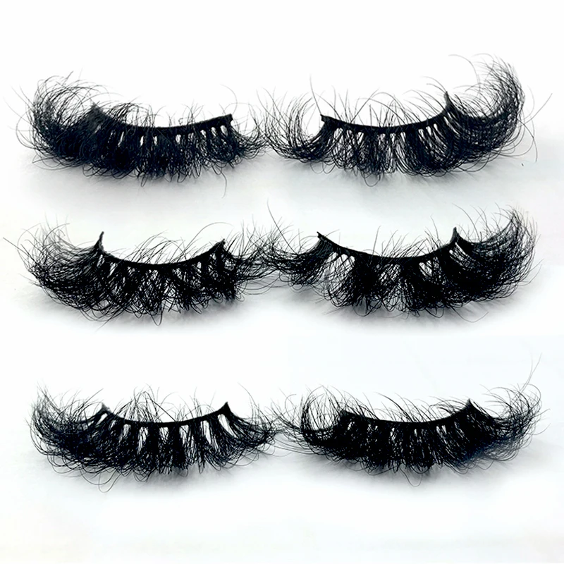 

Rainsin Wholesale Eyelashes 1 Pair 25 mm Super Fluffy Mink MUA Wispy No Box Dramatic Volume Messy Long 25mm 3d Mink False Lashes