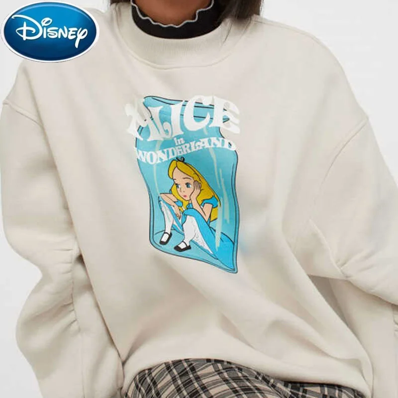 

Женский пуловер с мультипликационным рисунком из мультфильма «Алиса в стране чудес»