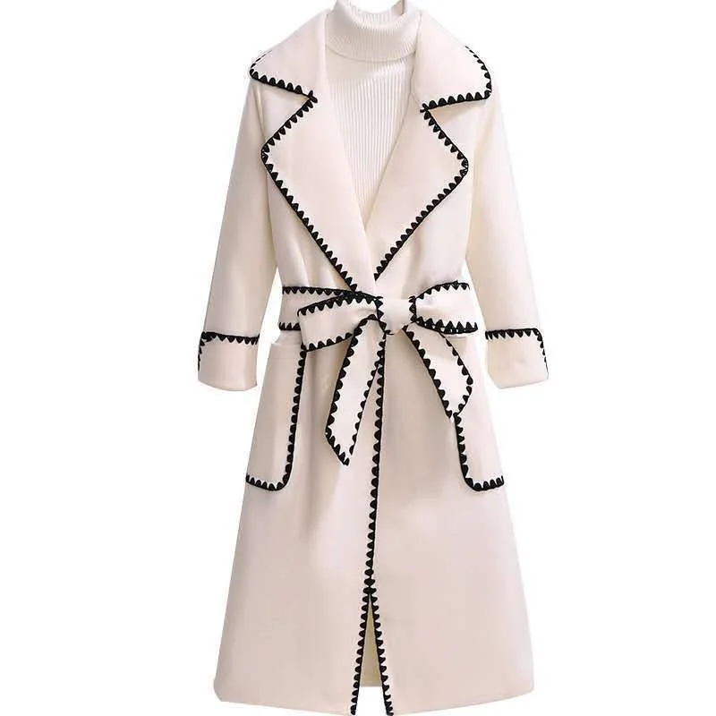 Autumn Winter Jackets Korean Women Lapel Neck Long Woolen Coat Casual Long Sleeve Belted Outwear Loose Solid Windbreaker
Autumn Winter Jackets Korean Women Lapel Neck Long Woolen Coat Casual Long Sleeve Belted Outwear Loose Solid Windbreaker