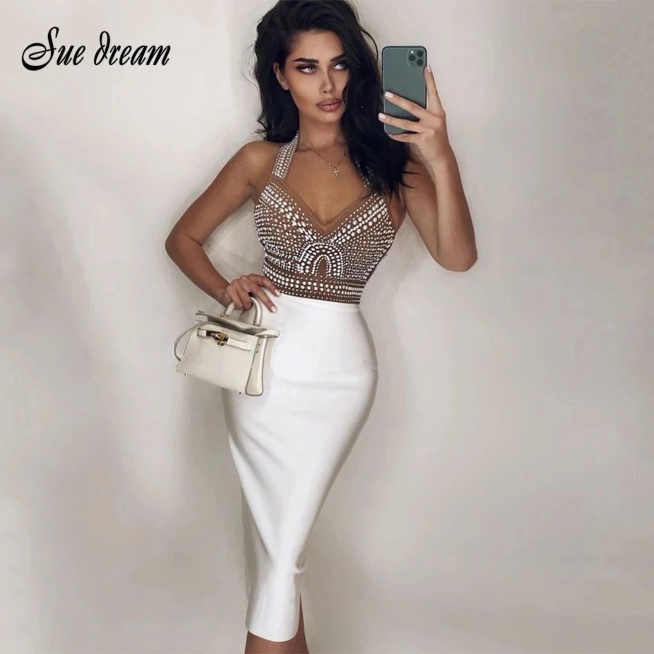 Top Quality High Street White Black Sexy Off Shoulder Sleeveless Beading Shining Knee Length Bandage Dress Celebrity Party Dress
Top Quality High Street White Black Sexy Off Shoulder Sleeveless Beading Shining Knee Length Bandage Dress Celebrity Party Dress