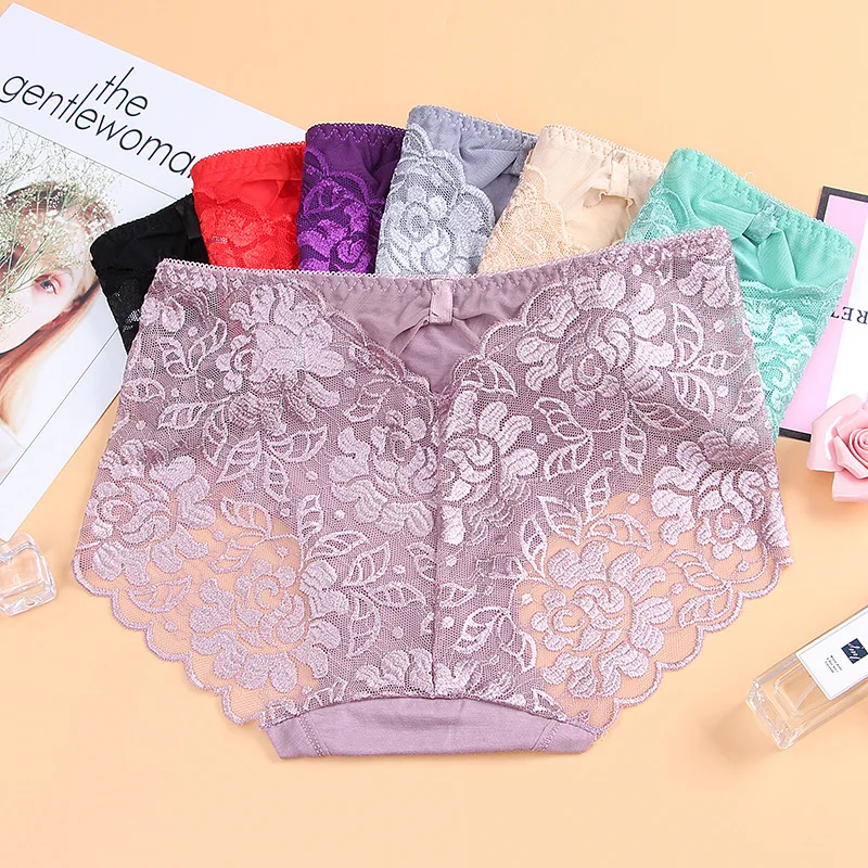 2 PCS/LOT Fashion Hollow-Out Sexy Lace Underwear Women Panties Raises Buttock Pure Cotton Briefs Bottom Triangle Lingerie Tanga
2 PCS/LOT Fashion Hollow-Out Sexy Lace Underwear Women Panties Raises Buttock Pure Cotton Briefs Bottom Triangle Lingerie Tanga
