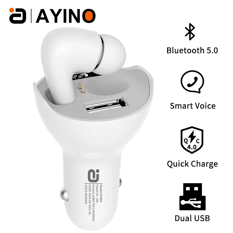 Car True Wireless Bluetooth 5.0 Headset For In-ear Driving Dedicated Call Car Dual USB Charger Fast Dharging Car Kit EP805
Car True Wireless Bluetooth 5.0 Headset For In-ear Driving Dedicated Call Car Dual USB Charger Fast Dharging Car Kit EP805