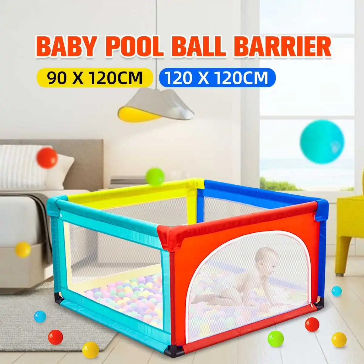 Baby Playpen Playing House Indoor Kids Toddler Game Ball Pool Foldable Fence Safety Barrier for Children Playground 120x120cm
Baby Playpen Playing House Indoor Kids Toddler Game Ball Pool Foldable Fence Safety Barrier for Children Playground 120x120cm