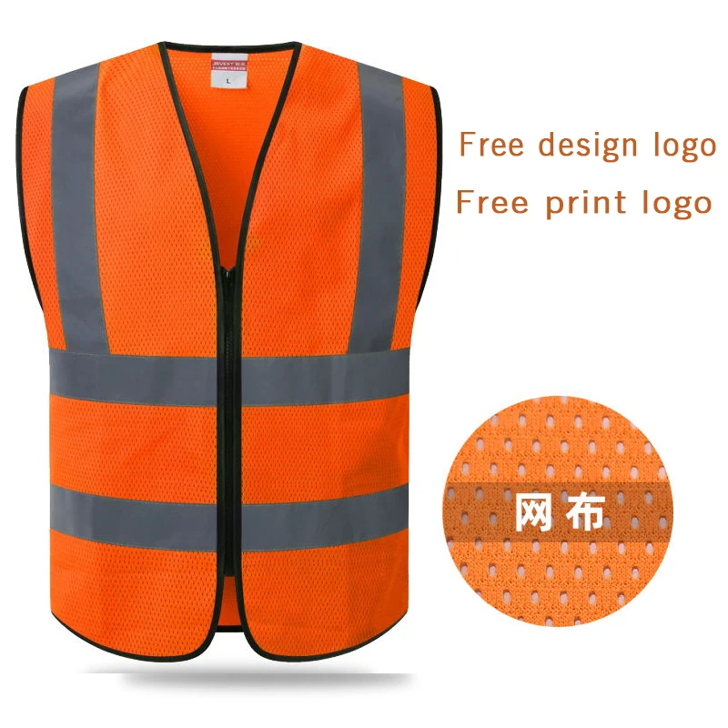 Custom Logo Mesh High Visibility Safety Vest 2" Reflective Strips and Zipper Orange Color Construction Work Outdoor Traffic Vest
Custom Logo Mesh High Visibility Safety Vest 2" Reflective Strips and Zipper Orange Color Construction Work Outdoor Traffic Vest