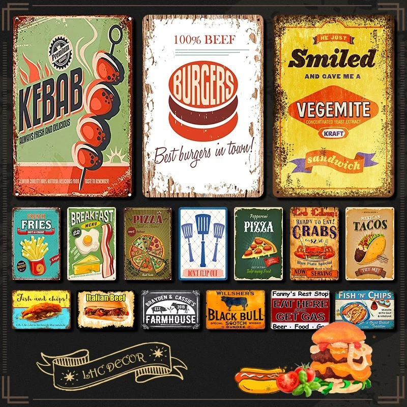 Kebarb Burger Fast Food Pizza Signs Metal Tin Signs Vintage Posters Restaurant Cafe Bar Kitchen Wall Decor 8 x 12 Inches
Kebarb Burger Fast Food Pizza Signs Metal Tin Signs Vintage Posters Restaurant Cafe Bar Kitchen Wall Decor 8 x 12 Inches