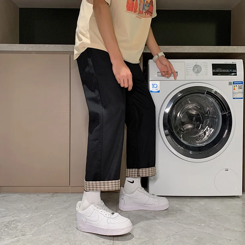 Flanging Plaid Casual Pants Men's Harajuku Style Straight Tube Loose Fashion Brand Trend Versatile Drop Feeling Wide Leg Pants
Flanging Plaid Casual Pants Men's Harajuku Style Straight Tube Loose Fashion Brand Trend Versatile Drop Feeling Wide Leg Pants