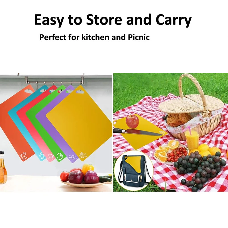 6PCS/Set Cutting Board Food Cutting Mat Color Coded With Food Icons Non-Slip Dotted Texture Chopping Mat Set For Kitchen Bar
6PCS/Set Cutting Board Food Cutting Mat Color Coded With Food Icons Non-Slip Dotted Texture Chopping Mat Set For Kitchen Bar