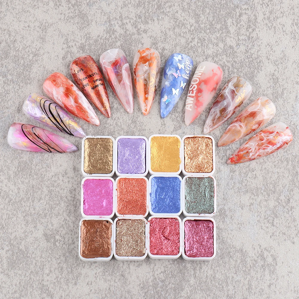 6/12pcs Solid Glam Glitter Nail Paint Watercolor Ink Blooming Flower Nail Art Pigment Shimmer Auroras Decor accessories GL1838-1
6/12pcs Solid Glam Glitter Nail Paint Watercolor Ink Blooming Flower Nail Art Pigment Shimmer Auroras Decor accessories GL1838-1