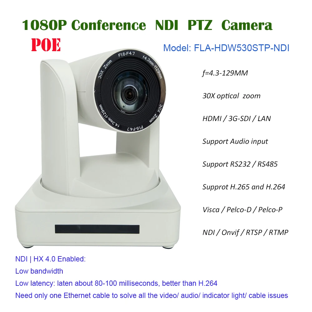 Full HD 30X Zoom NDI | HX Studio Quality Video Conference PTZ Camera HDMI SDI IP POE for Conferencing Room
Full HD 30X Zoom NDI | HX Studio Quality Video Conference PTZ Camera HDMI SDI IP POE for Conferencing Room