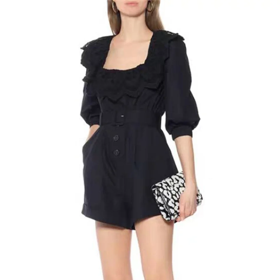 2020 New Summer Women's Black Fashion Casual Square Collar Backless Bow Patchwork Lace Slim Jumpsuit Bodycon Club Party Jumpsuit
2020 New Summer Women's Black Fashion Casual Square Collar Backless Bow Patchwork Lace Slim Jumpsuit Bodycon Club Party Jumpsuit