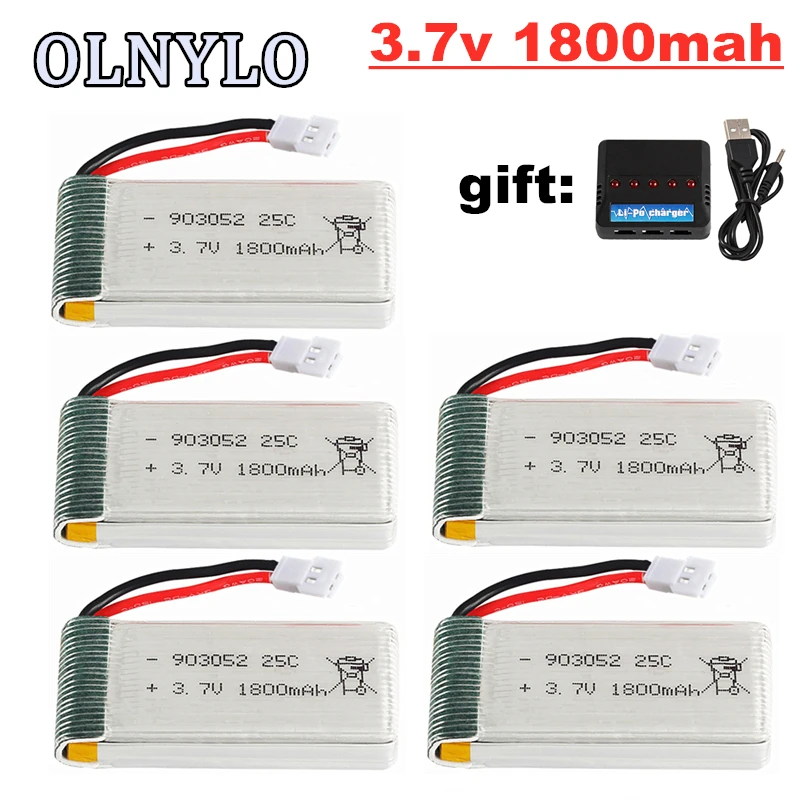 5pcs 3 7 v 1800mAh литий-полимерный Батарея и Зарядное устройство для KY601S SYMA X5 X5S X5C X5SC X5SH