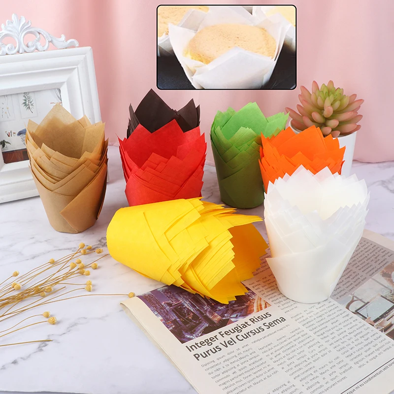 50Pcs Tulip Case Muffins Cupcake Paper Cups Oilproof Cupcake Liner Baking Cup Case Wedding Caissettes Cupcake Wrapper Tray Tool
50Pcs Tulip Case Muffins Cupcake Paper Cups Oilproof Cupcake Liner Baking Cup Case Wedding Caissettes Cupcake Wrapper Tray Tool