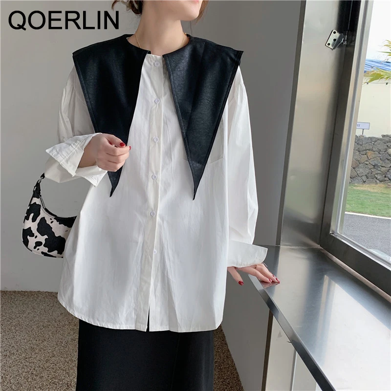 QOERLIN New Korean Fashion Loose Casual Big Turn-Down Collar Shirt Female Long Sleeve Plaid White Blouse Street Button Up Shirts
QOERLIN New Korean Fashion Loose Casual Big Turn-Down Collar Shirt Female Long Sleeve Plaid White Blouse Street Button Up Shirts