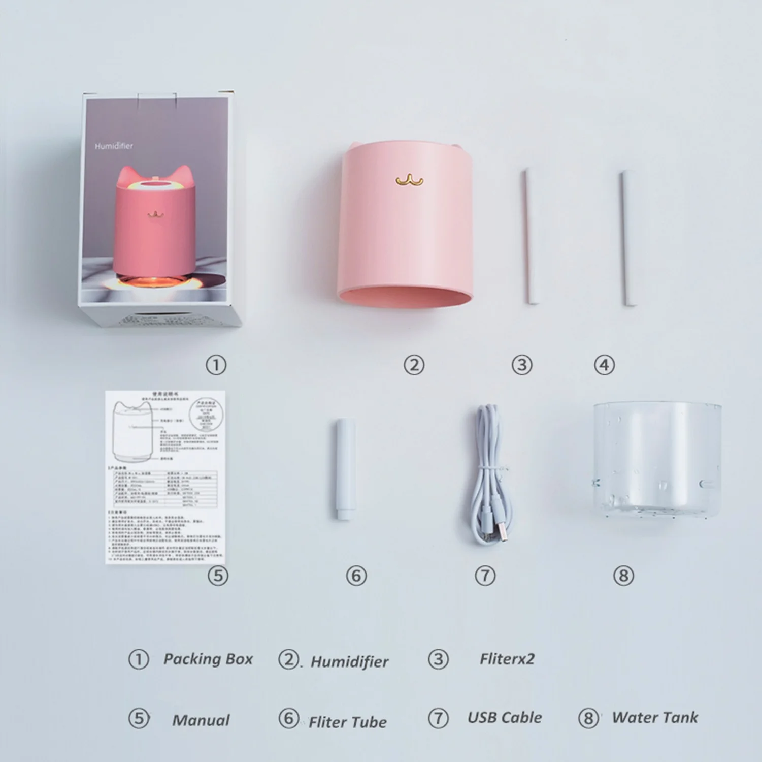 1pcs Ultrasonic Air Humidifier 320ml Mini Cat USB Aroma Diffuser With Romantic Night Light Hydration for Home Office Car air
1pcs Ultrasonic Air Humidifier 320ml Mini Cat USB Aroma Diffuser With Romantic Night Light Hydration for Home Office Car air