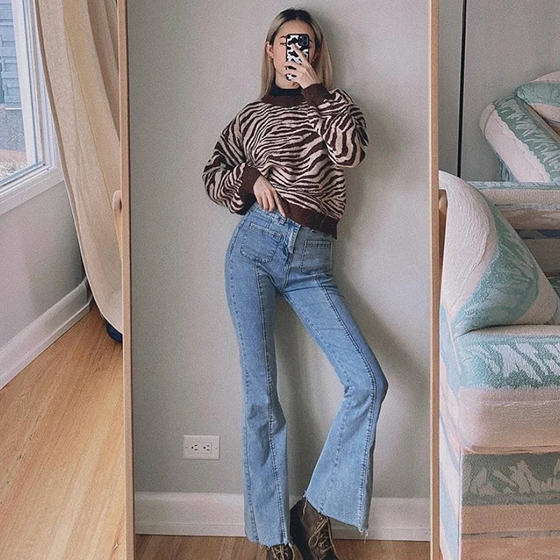 Streetwear Striped Blue High Waisted Y2K Flare Jeans For Girls Female 2021Vintage Denim Pants Women Fashion Trouser Capris
Streetwear Striped Blue High Waisted Y2K Flare Jeans For Girls Female 2021Vintage Denim Pants Women Fashion Trouser Capris