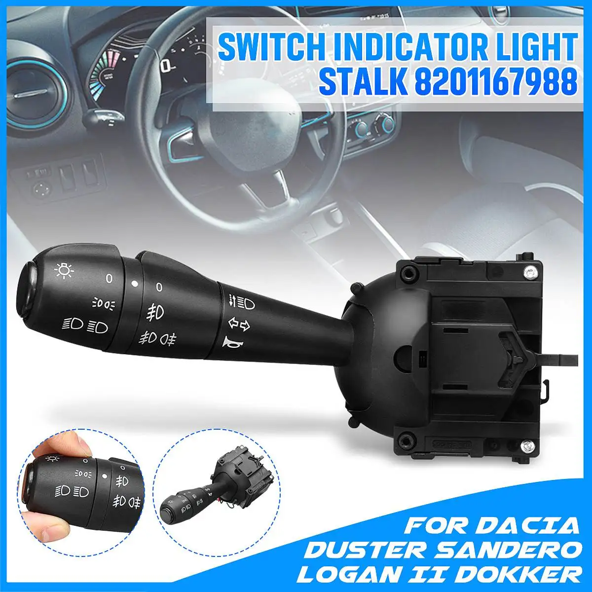 Turn Signal Horn Control Switch 251682 8201167988 681726046R 2554056 For Dacia Dokker Duster Lodgy Logan Sandero Renault
Turn Signal Horn Control Switch 251682 8201167988 681726046R 2554056 For Dacia Dokker Duster Lodgy Logan Sandero Renault