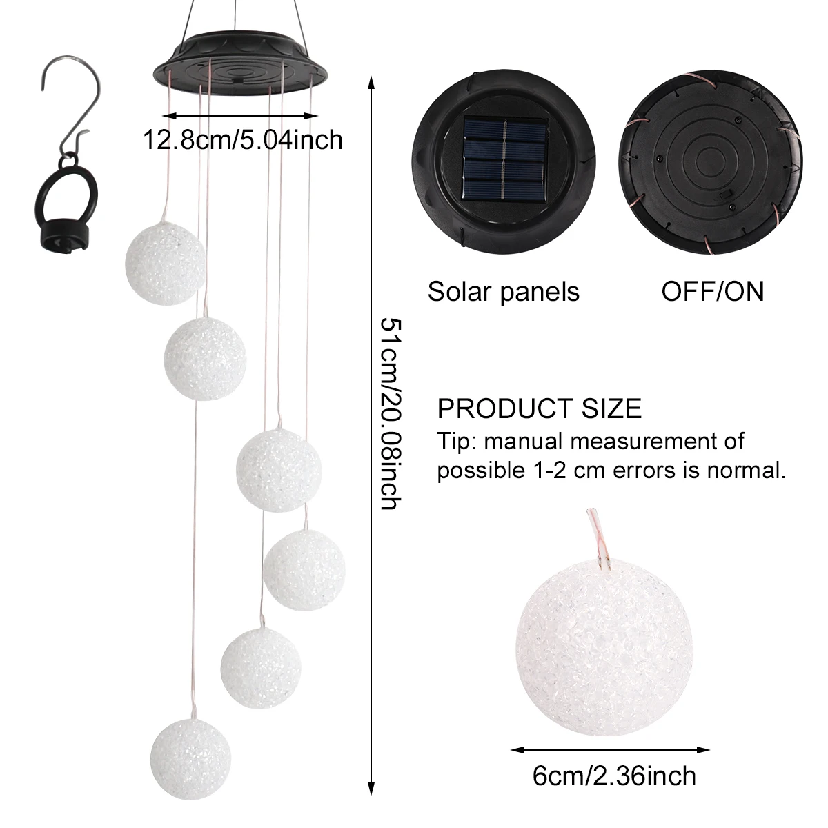 Solar Lamp Outdoor Light Led Wind Chime Crystal Ball Yard & Garden Decoration Color Changing Lights Waterproof Christmas Wedding
Solar Lamp Outdoor Light Led Wind Chime Crystal Ball Yard & Garden Decoration Color Changing Lights Waterproof Christmas Wedding