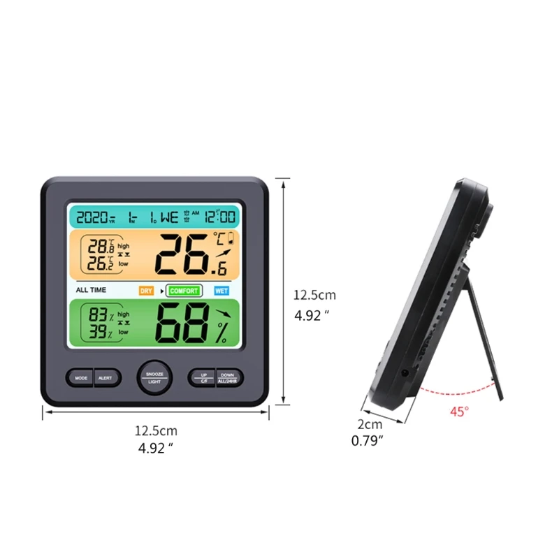 High Precision Digital Display Thermometer Hygrometer Mini Weather Station Indoor Household Wall-Mounted Thermometer Alarm 37ME
High Precision Digital Display Thermometer Hygrometer Mini Weather Station Indoor Household Wall-Mounted Thermometer Alarm 37ME