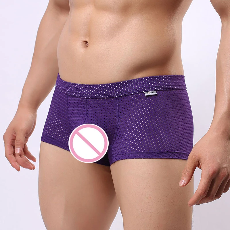 Fashion Men Underwear Boxers Shorts Cuecas Sexy Bikini Male Panties Mesh Breathable Soft Underpants Lingeries Slip Hombre | Мужская