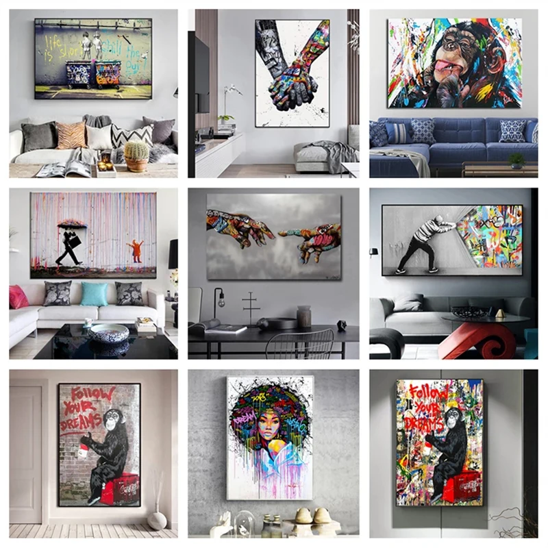 Banksy Street Graffiti Collage Monkey Posters And Prints Canvas Painting Wall Art Pictures For Bedroom Nordic Home Decoration
Banksy Street Graffiti Collage Monkey Posters And Prints Canvas Painting Wall Art Pictures For Bedroom Nordic Home Decoration