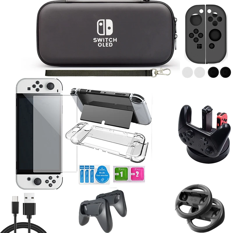 Комплект 9 в 1, сумка из ЭВА для Nintendo Switch Oled, жесткий чехол, чехол для переноски, портативный контроллер Joycon, Держатель зарядного устройства с ...
Комплект 9 в 1, сумка из ЭВА для Nintendo Switch Oled, жесткий чехол, чехол для переноски, портативный контроллер Joycon, Держатель зарядного устройства с ...