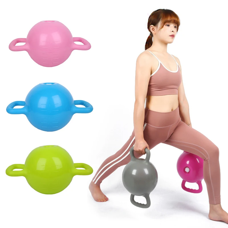 

2021 Yoga Ball Pilates Water-filled Kettle Bell Adjustable Kettlebell Dumbbell Massage Double Water Injection Fitness Equipment