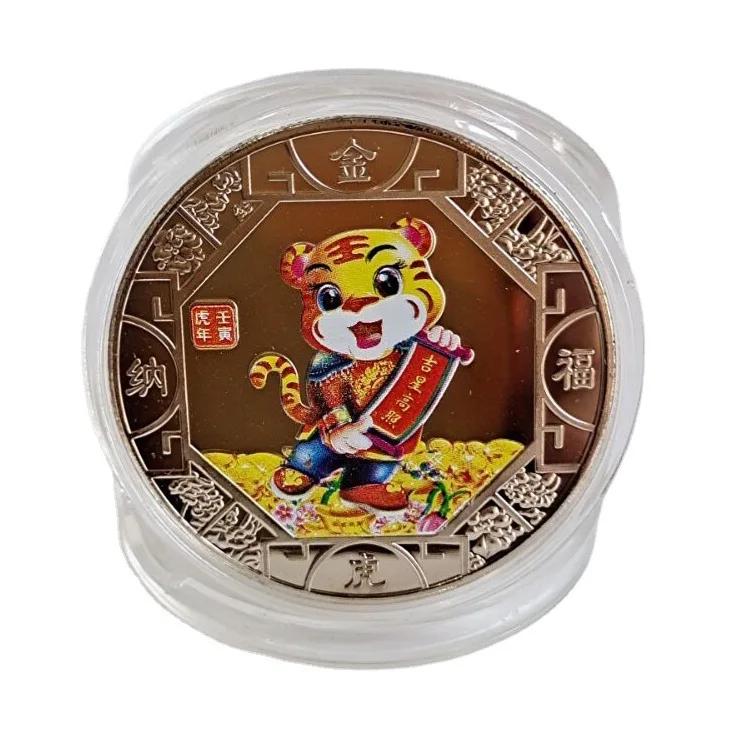 Creative Souvenir 2022 China New Year Tiger Coin Splinter Glod Commemorative Collectible Embossed Metal Craft Badge Gift 1Pc
Creative Souvenir 2022 China New Year Tiger Coin Splinter Glod Commemorative Collectible Embossed Metal Craft Badge Gift 1Pc
