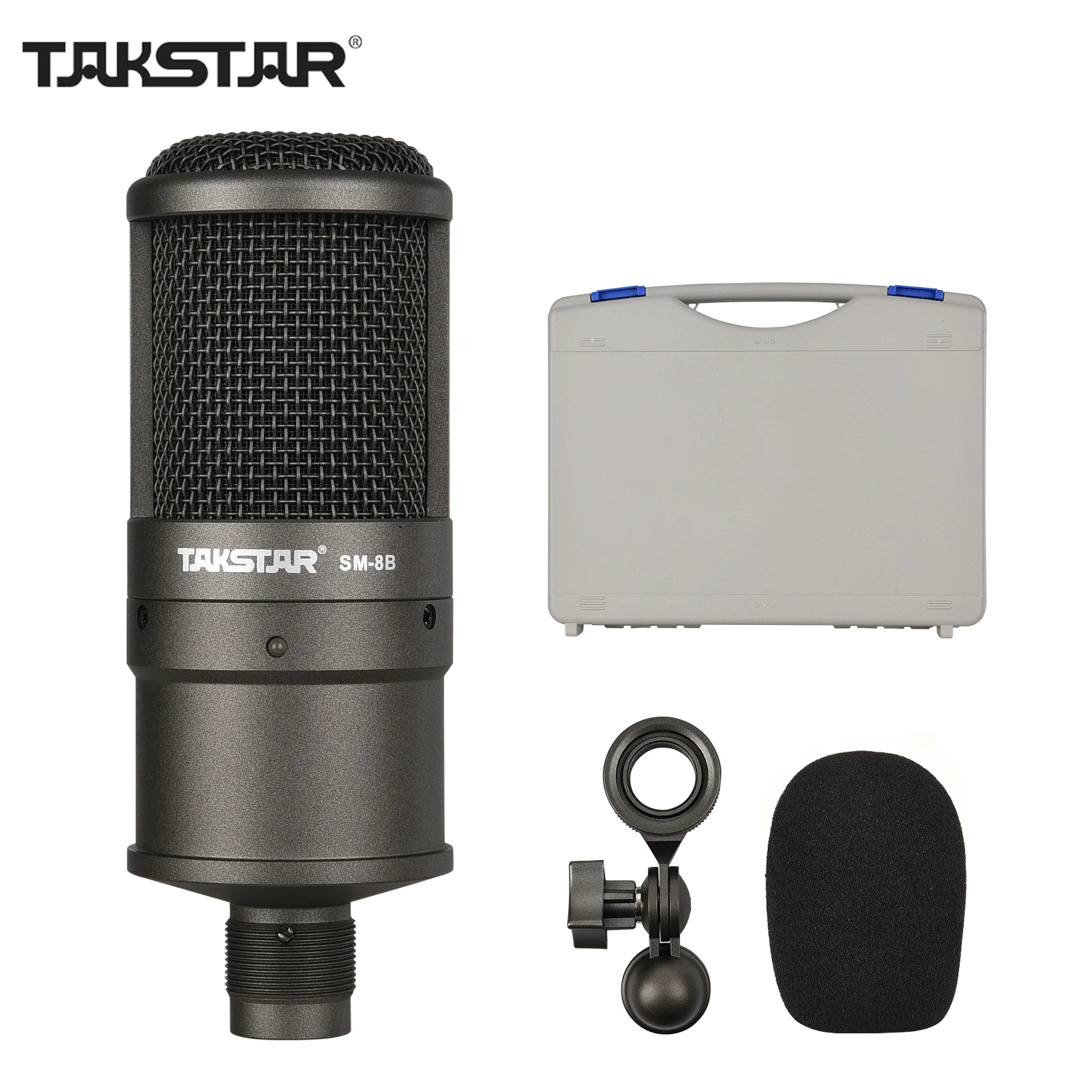 

TAKSTAR SM-8B Side-address Microphone Condenser Mic with Windscreen Mounting Adapter Carry Case for Karaoke Studio Recording