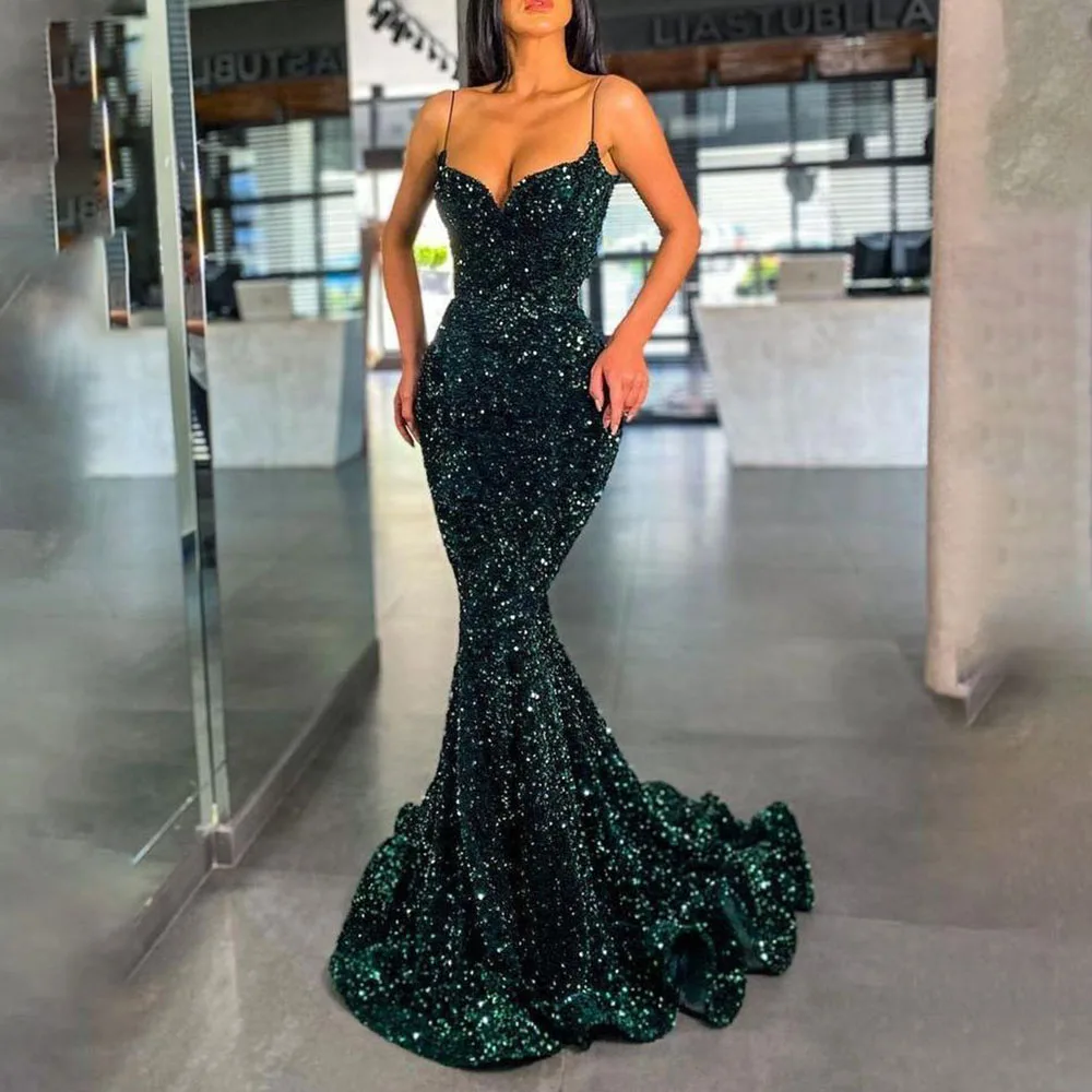 Spring Summer 2021 Europe America Sequins Solid Color Temperament High Waist Mermaid Buttocks V-neck Evening Dress
Spring Summer 2021 Europe America Sequins Solid Color Temperament High Waist Mermaid Buttocks V-neck Evening Dress